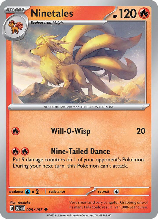 Pokemon Ninetales 29/197 Obsidian Flames