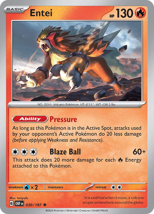 Pokemon Entei 30/197 Obsidian Flames
