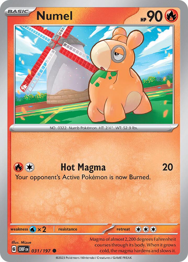 Pokemon Numel 31/197 Obsidian Flames