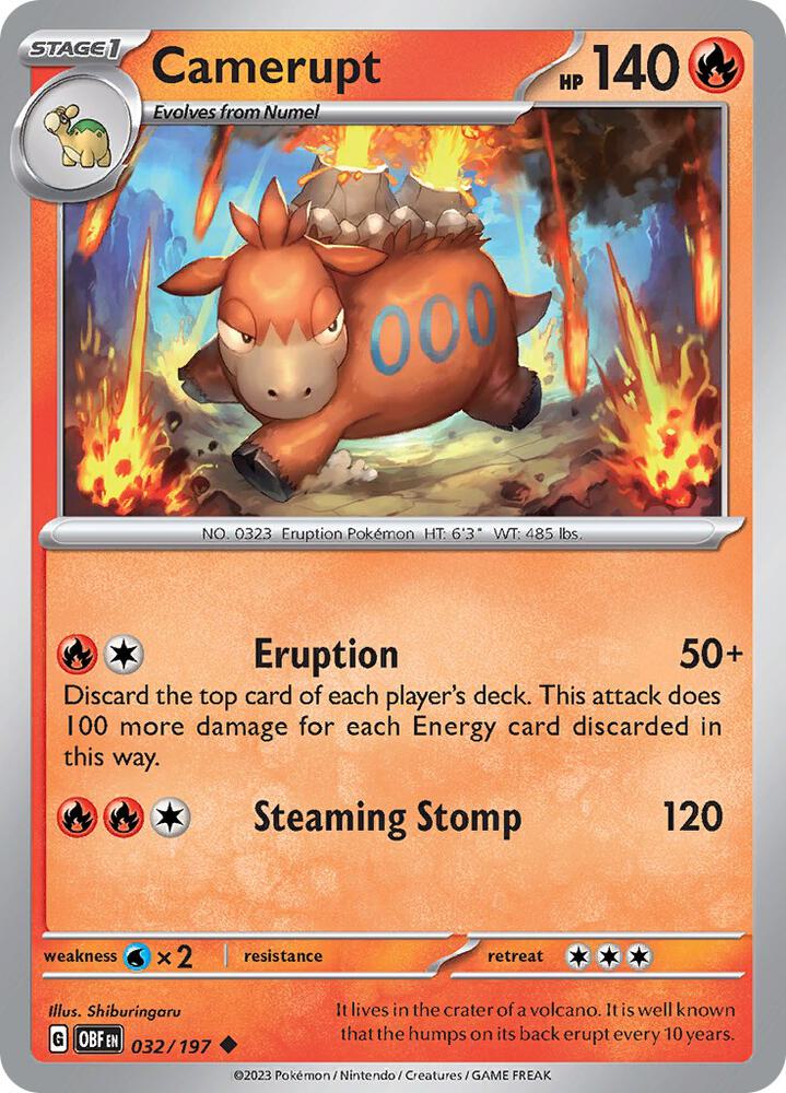 Pokemon Camerupt 32/197 Obsidian Flames