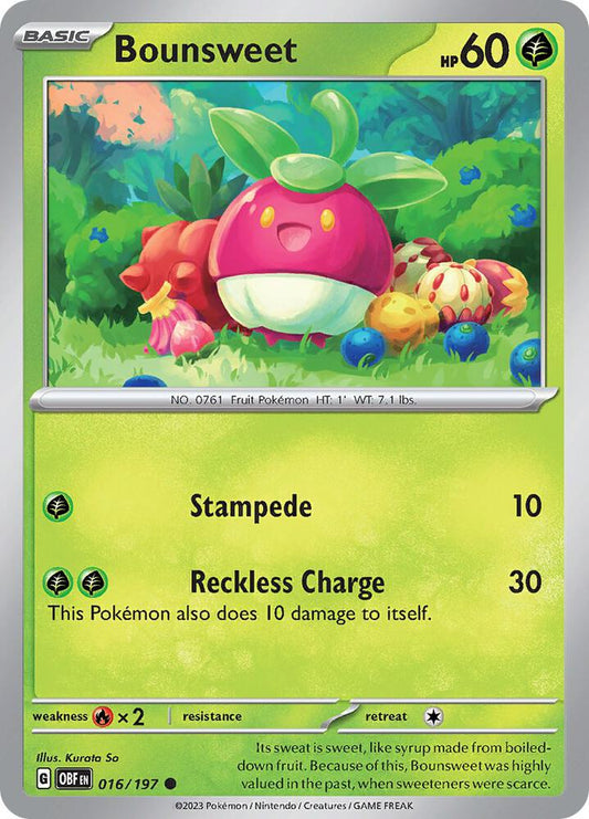 Pokemon Bounsweet 16/197 Obsidian Flames