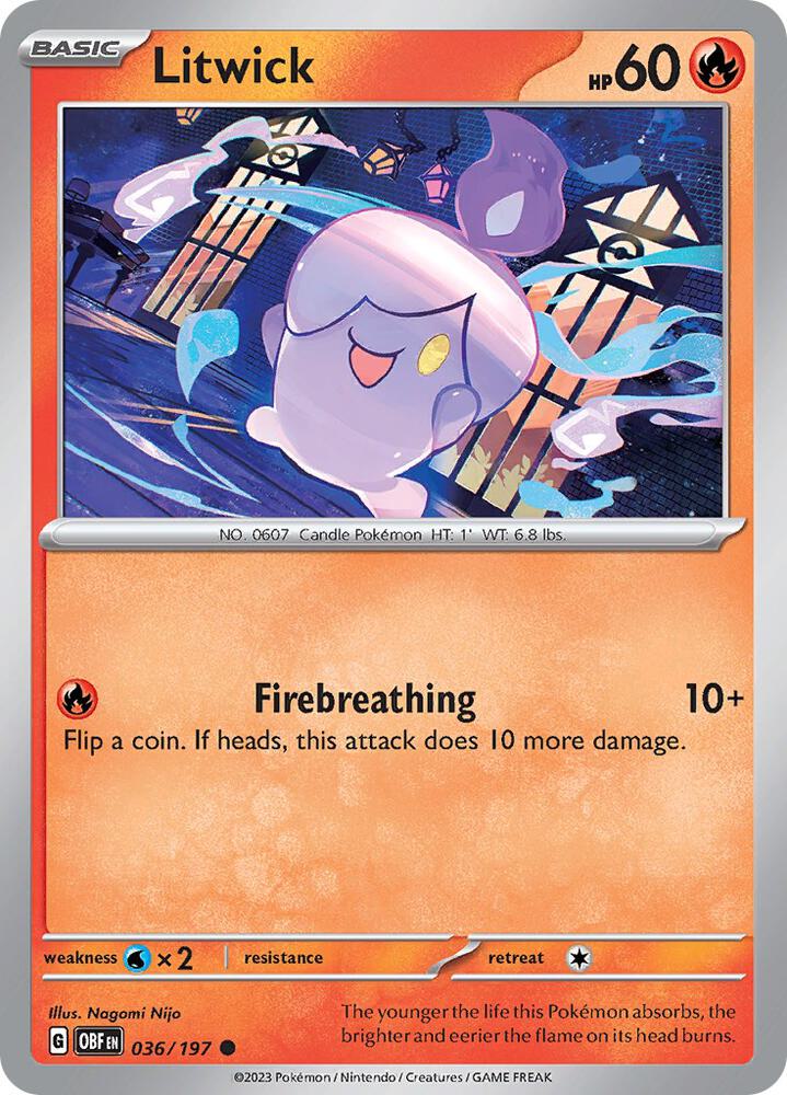 Pokemon Litwick 36/197 Obsidian Flames