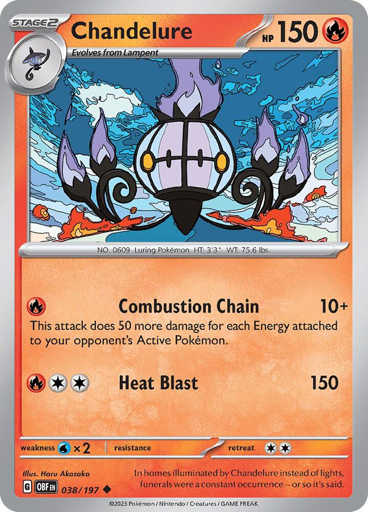 Pokemon Chandelure 38/197 Obsidian Flames