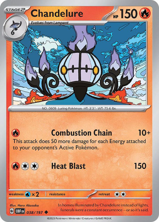 Pokemon Chandelure 38/197 Obsidian Flames