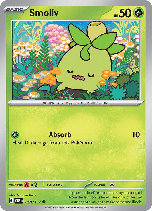 Pokemon Smoliv 19/197 Obsidian Flames