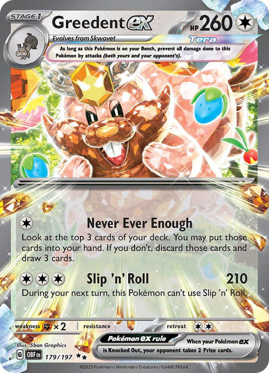 Pokemon Greedent ex 179/197 Obsidian Flames