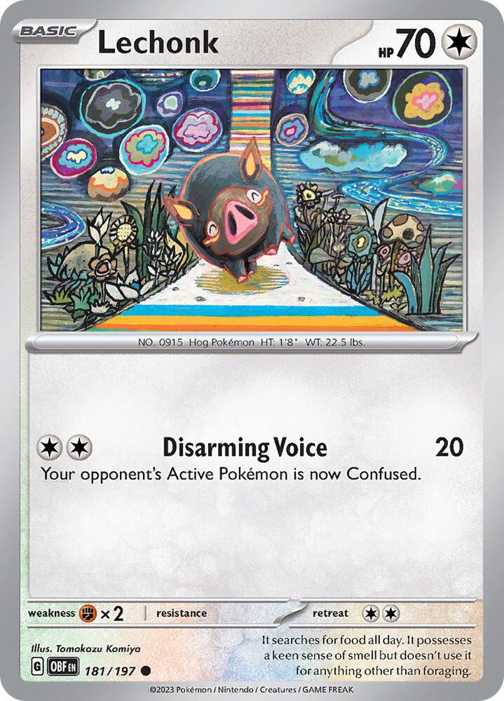 Pokemon Lechonk 181/197 Obsidian Flames