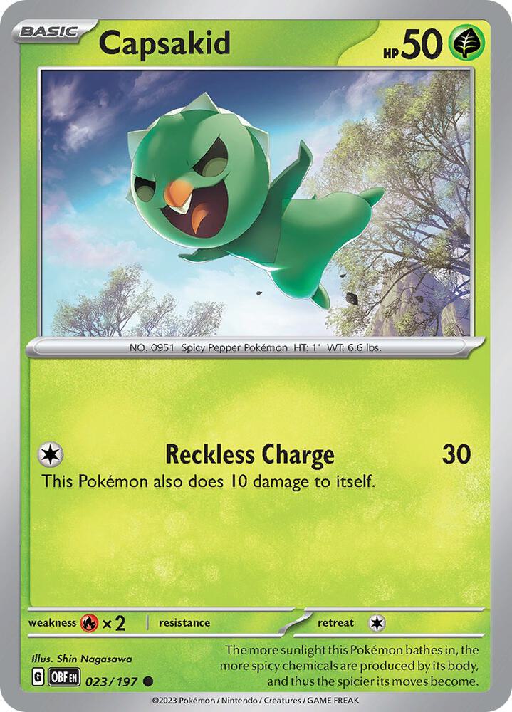 Pokemon Capsakid 23/197 Obsidian Flames