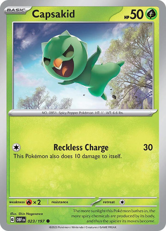 Pokemon Capsakid 23/197 Obsidian Flames
