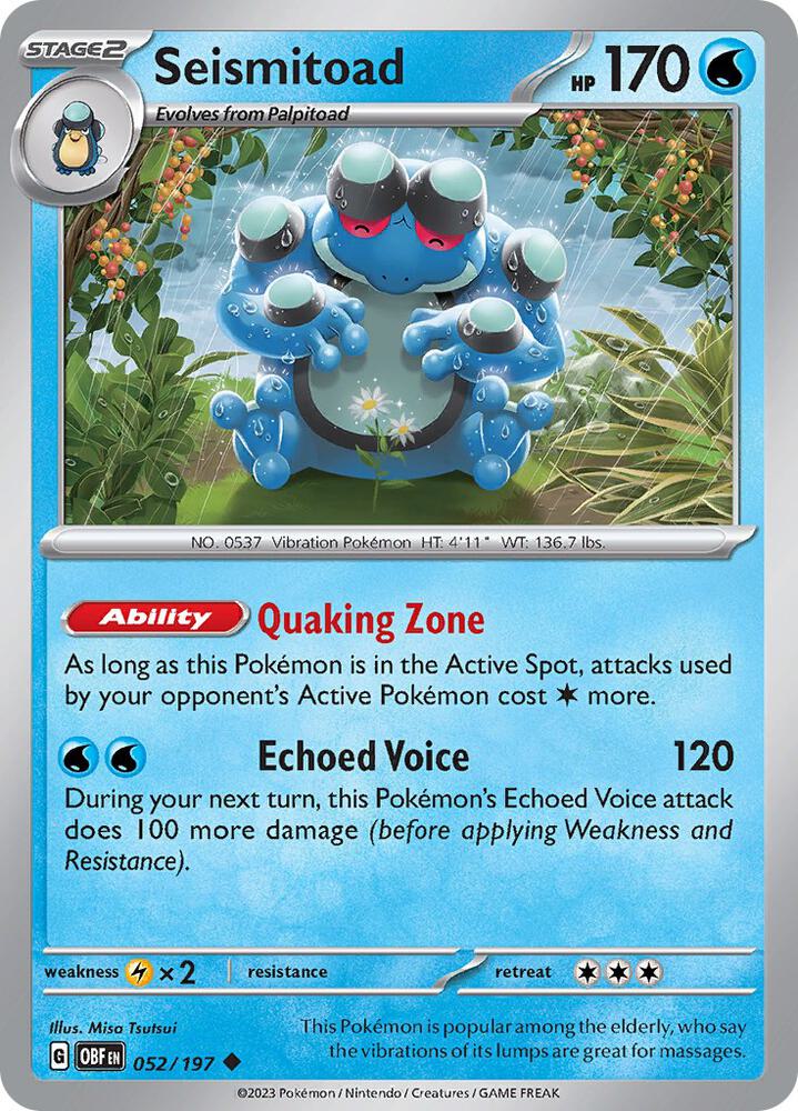 Pokemon Seismitoad 52/197 Obsidian Flames