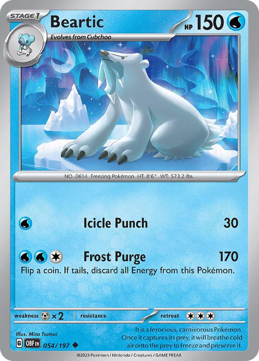 Pokemon Beartic 54/197 Obsidian Flames