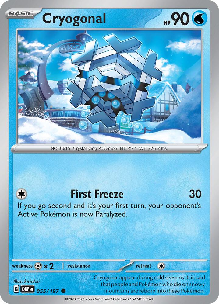 Pokemon Cryogonal 55/197 Obsidian Flames