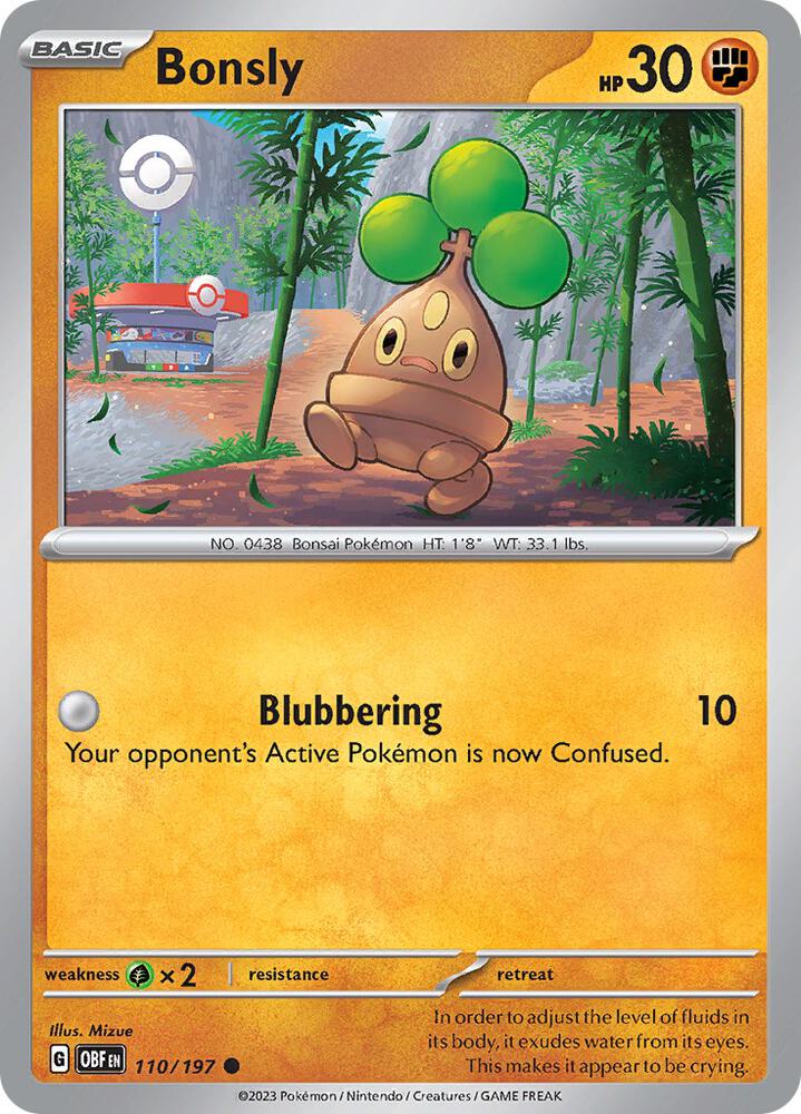 Pokemon Bonsly 110/197 Obsidian Flames