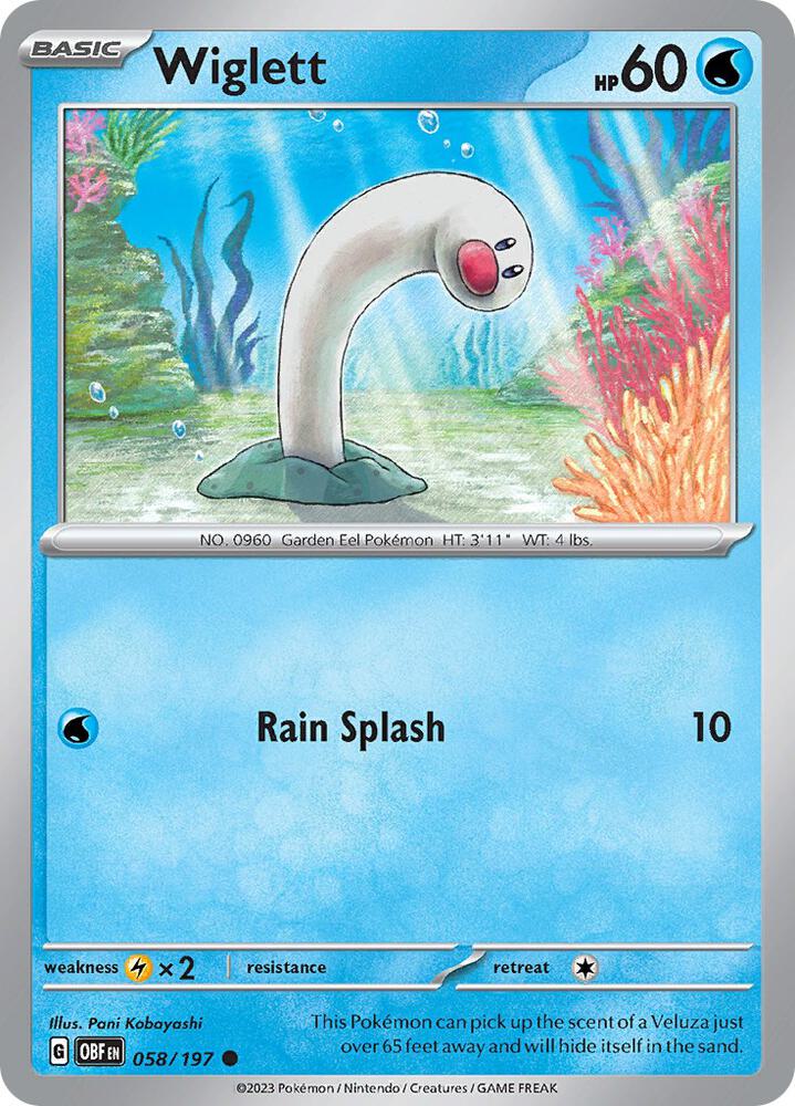 Pokemon Wiglett 58/197 Obsidian Flames