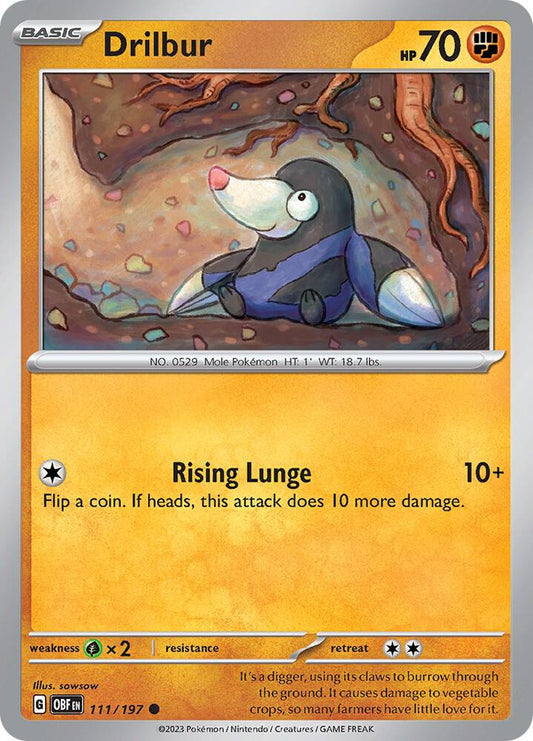 Pokemon Drilbur 111/197 Obsidian Flames