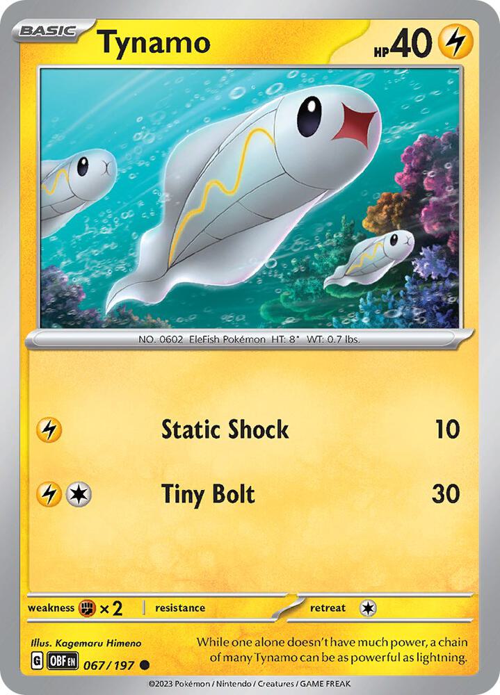 Pokemon Tynamo 67/197 Obsidian Flames