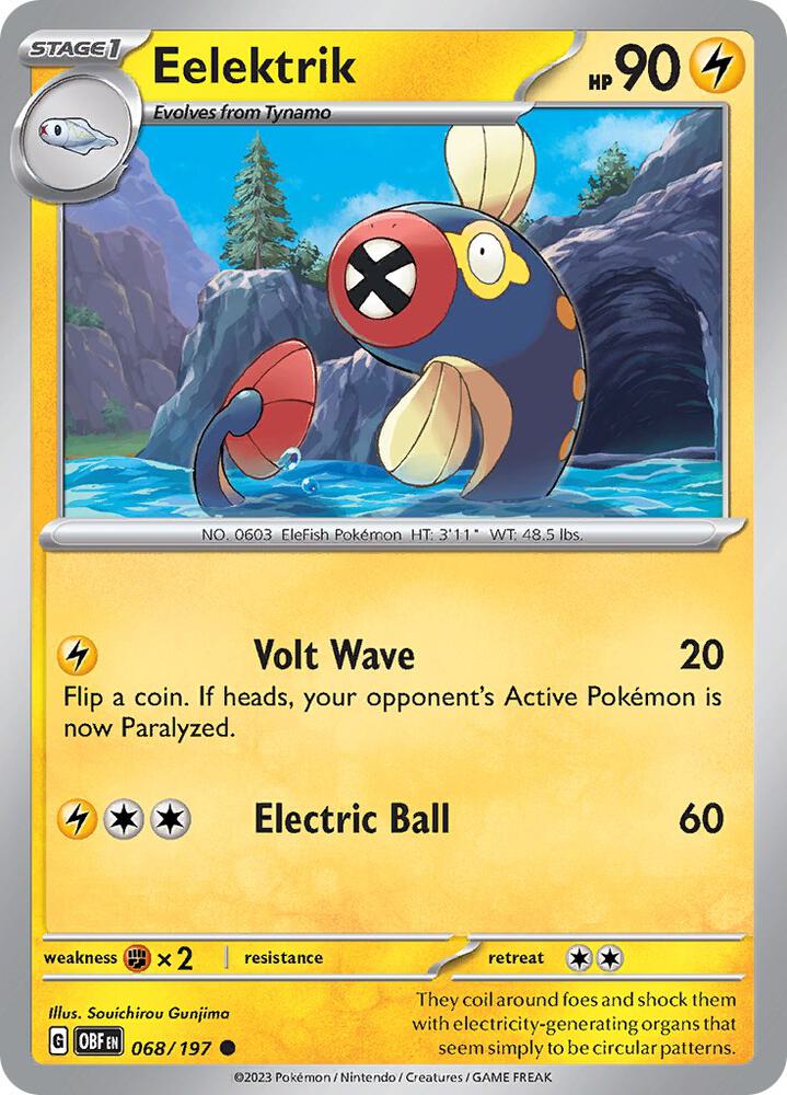 Pokemon Eelektrik 68/197 Obsidian Flames
