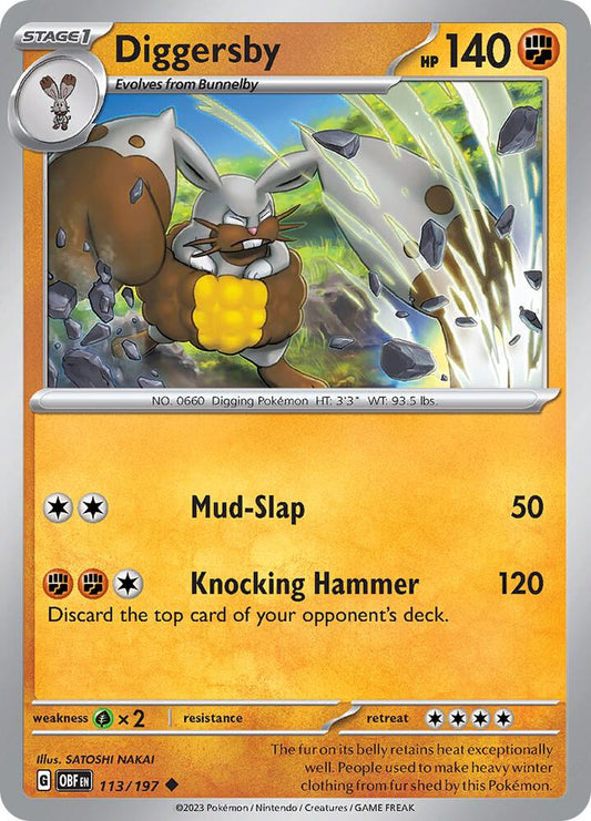 Pokemon Diggersby 113/197 Obsidian Flames