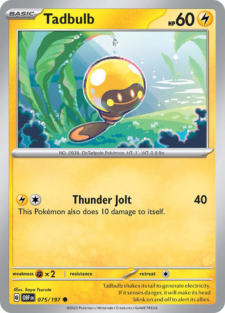 Pokemon Tadbulb 75/197 Obsidian Flames