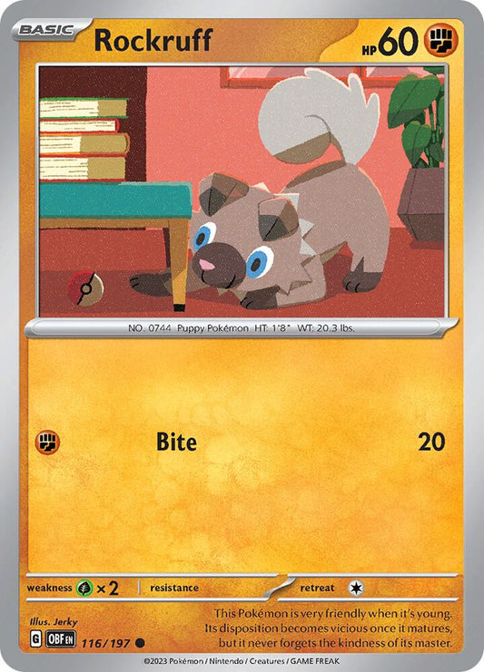 Pokemon Rockruff 116/197 Obsidian Flames