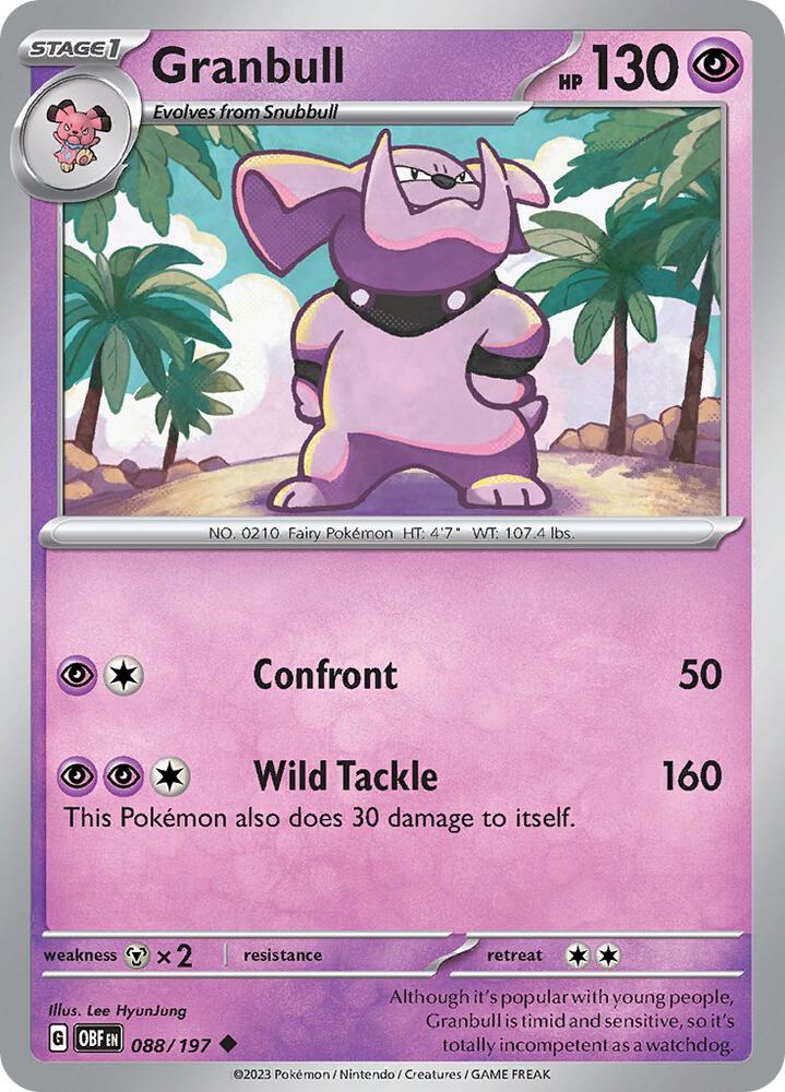 Pokemon Granbull 88/197 Obsidian Flames