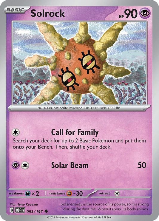 Pokemon Solrock 93/197 Obsidian Flames