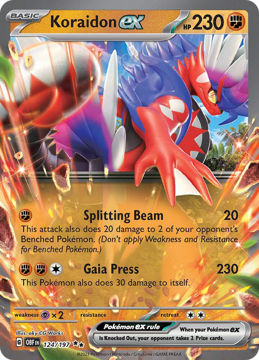Pokemon Koraidon ex 124/197 Obsidian Flames