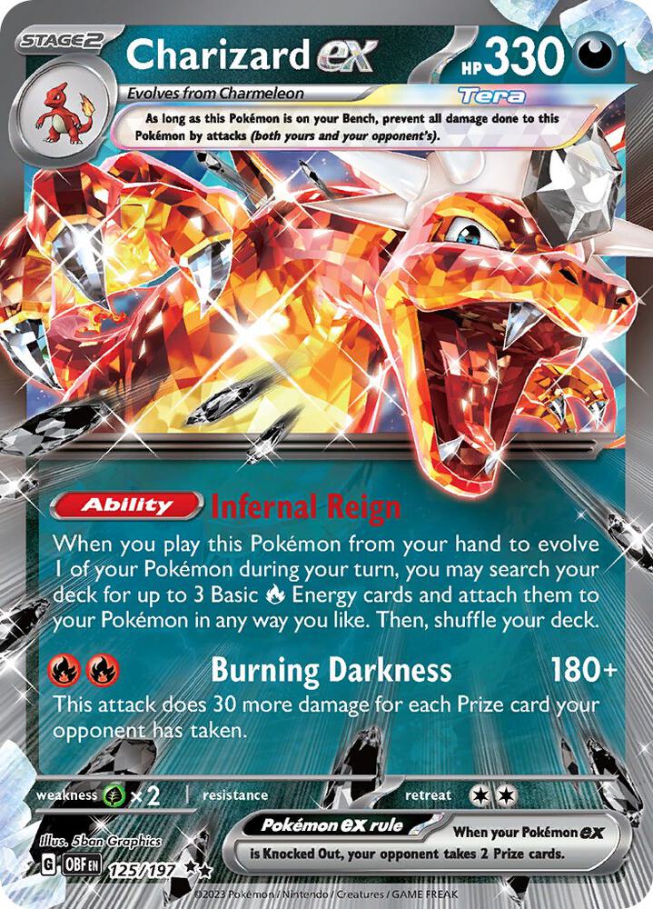 Pokemon Charizard ex 125/197 Obsidian Flames