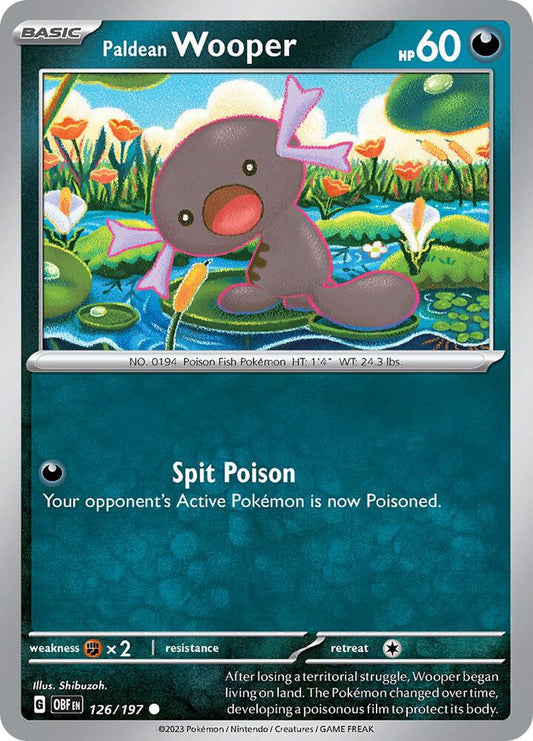 Pokemon Paldean Wooper 126/197 Obsidian Flames