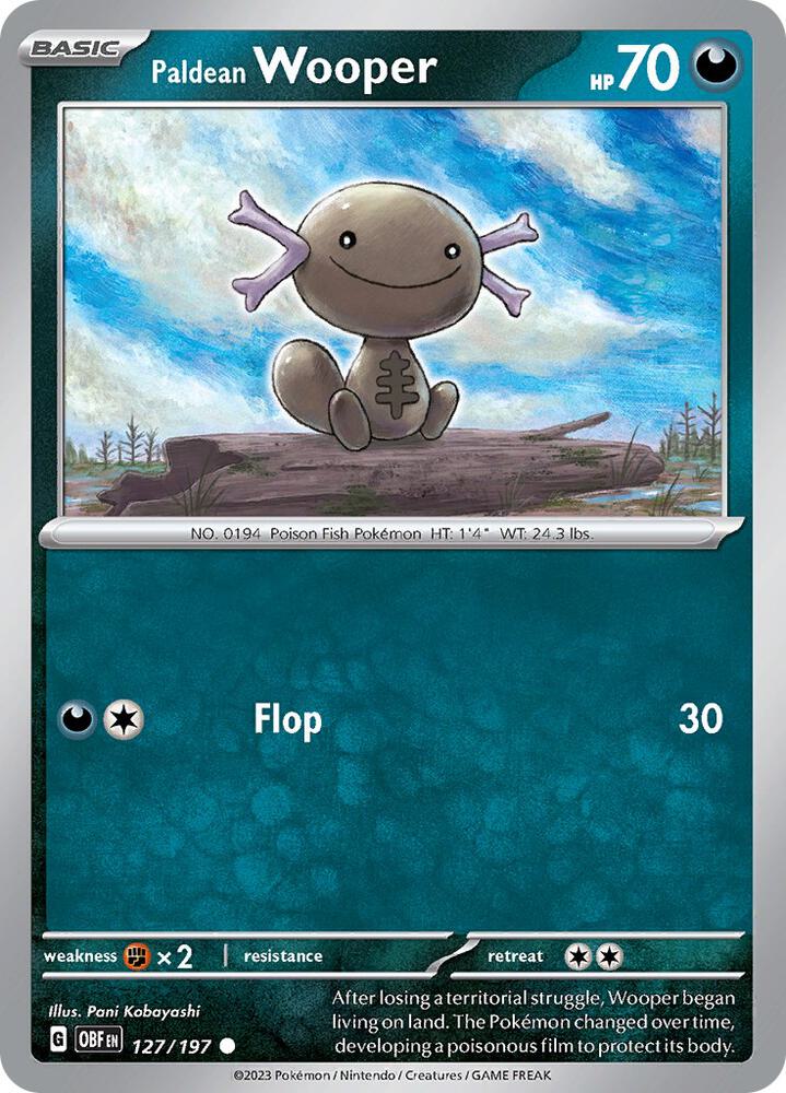 Pokemon Paldean Wooper 127/197 Obsidian Flames