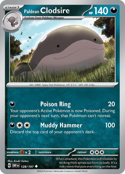 Pokemon Paldean Clodsire 128/197 Obsidian Flames