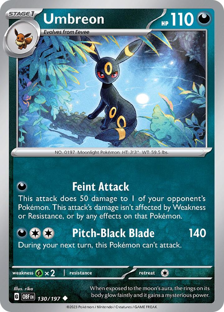 Pokemon Umbreon 130/197 Obsidian Flames