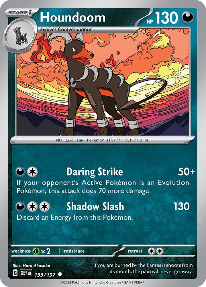 Pokemon Houndoom 133/197 Obsidian Flames