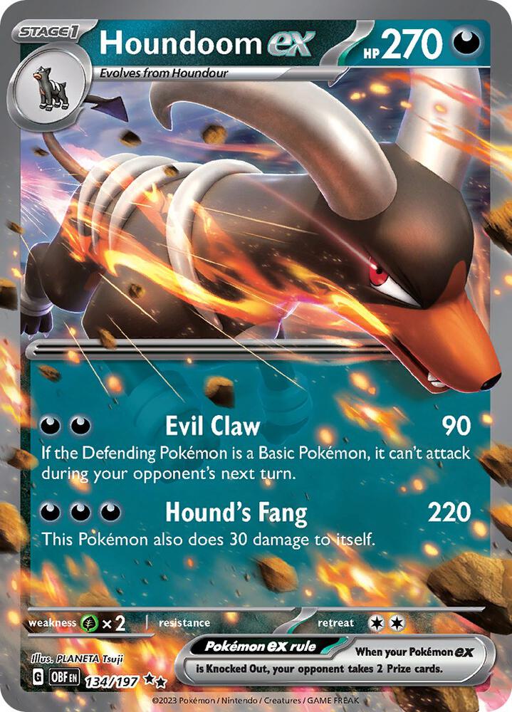 Pokemon Houndoom ex 134/197 Obsidian Flames
