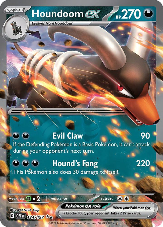 Pokemon Houndoom ex 134/197 Obsidian Flames