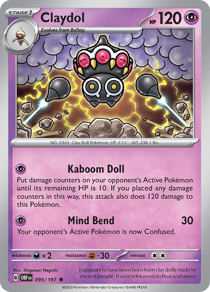 Pokemon Claydol 95/197 Obsidian Flames