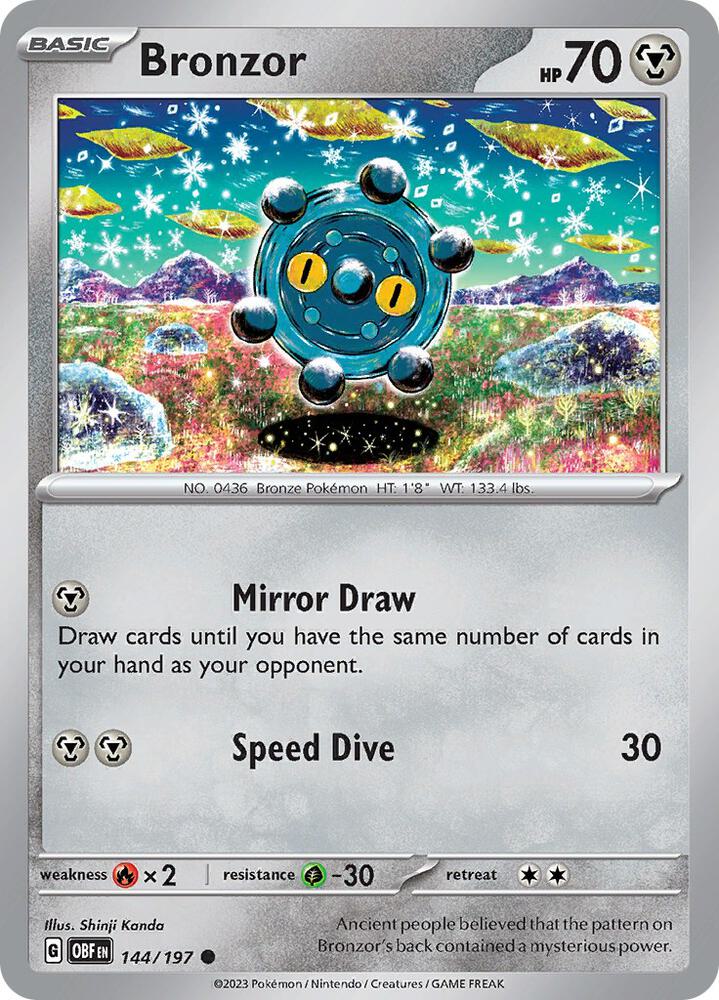 Pokemon Bronzor 144/197 Obsidian Flames