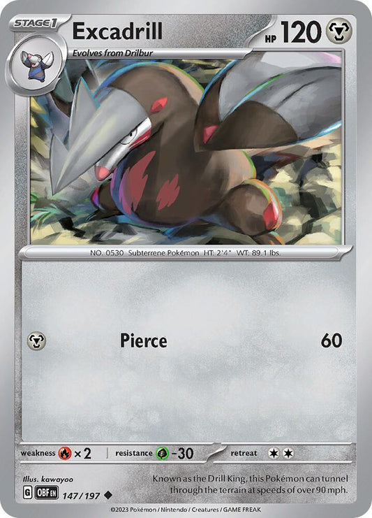 Pokemon Excadrill 147/197 Obsidian Flames