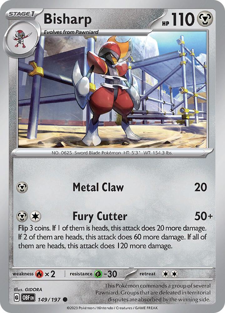 Pokemon Bisharp 149/197 Obsidian Flames