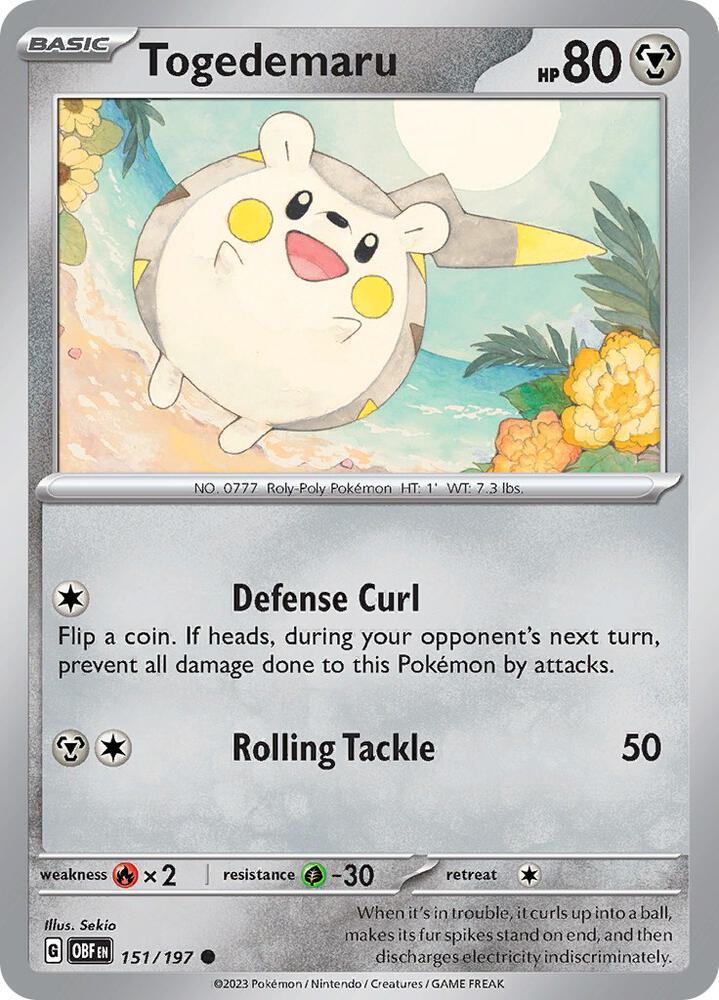 Pokemon Togedemaru 151/197 Obsidian Flames