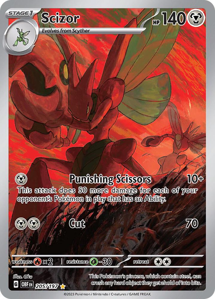 Pokemon Scizor 205/197 Obsidian Flames