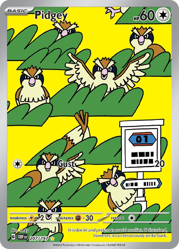 Pokemon Pidgey 207/197 Obsidian Flames