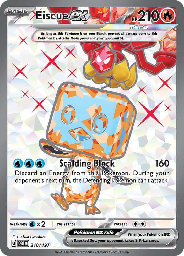 Pokemon Eiscue ex 210/197 Obsidian Flames