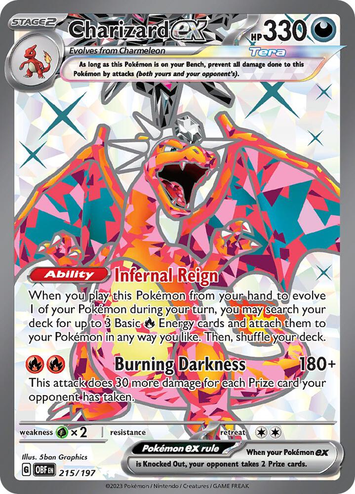 Pokemon Charizard ex 215/197 Obsidian Flames