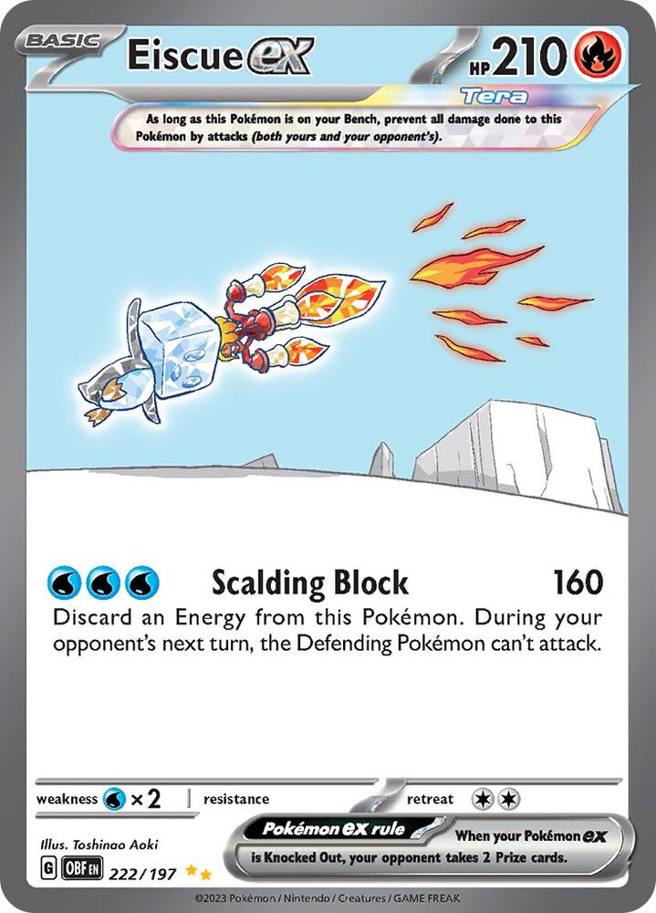 Pokemon Eiscue ex 222/197 Obsidian Flames