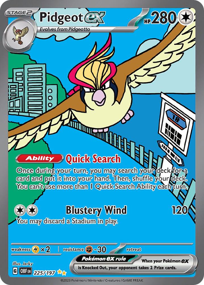 Pokemon Pidgeot ex 225/197 Obsidian Flames