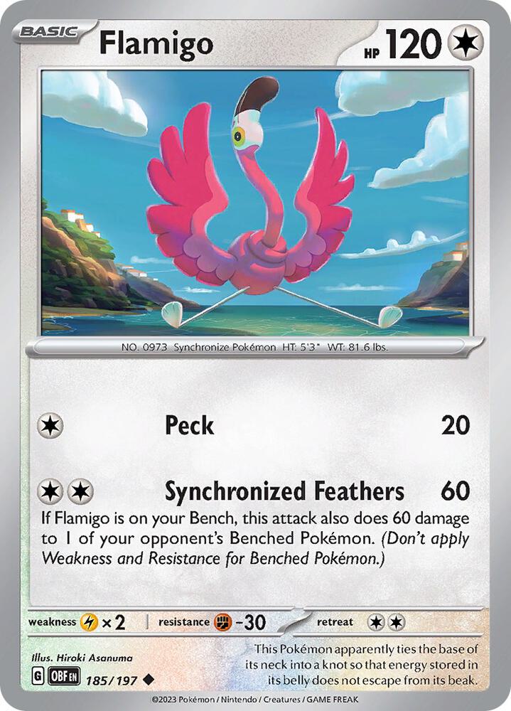 Pokemon Flamigo 185/197 Obsidian Flames