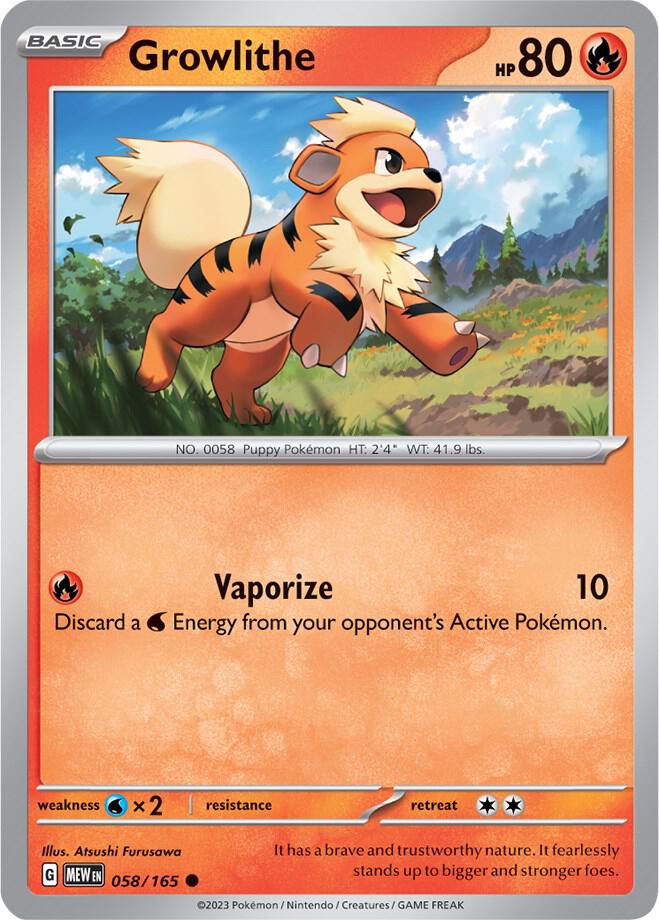 Pokemon Growlithe 58/165 151
