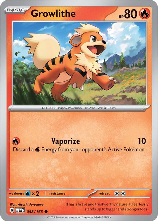 Pokemon Growlithe 58/165 151