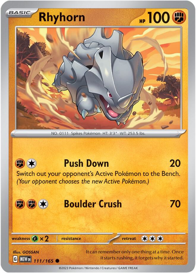 Pokemon Rhyhorn 111/165 151